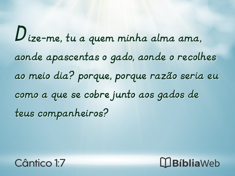 Cântico 1:7 em imagem para compartilhar