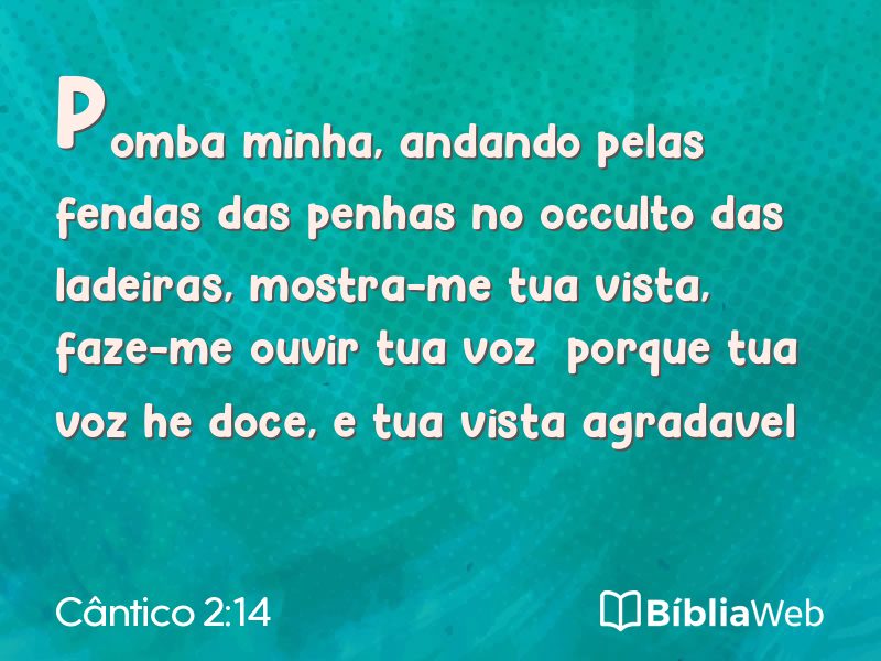 Cântico 2:14 em imagem para compartilhar