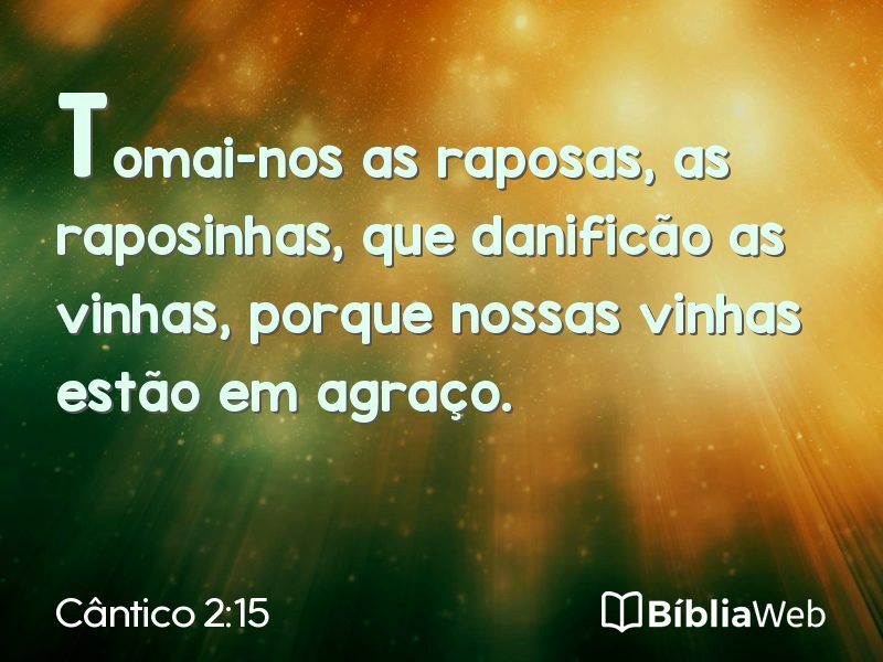Cântico 2:15 em imagem para compartilhar