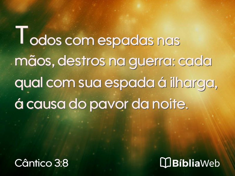 Cântico 3:8 em imagem para compartilhar