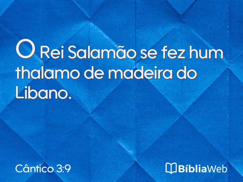 Cântico 3:9 em imagem para compartilhar