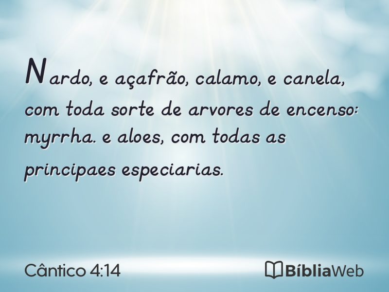 Cântico 4:14 em imagem para compartilhar