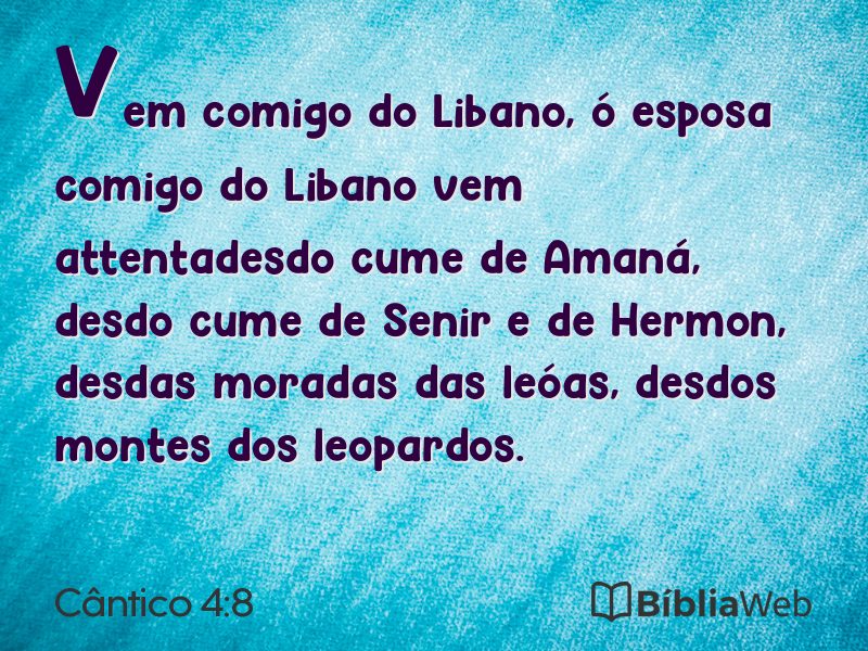 Cântico 4:8 em imagem para compartilhar