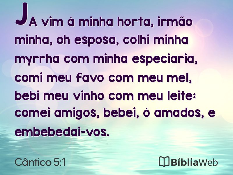 Cântico 5:1 em imagem para compartilhar