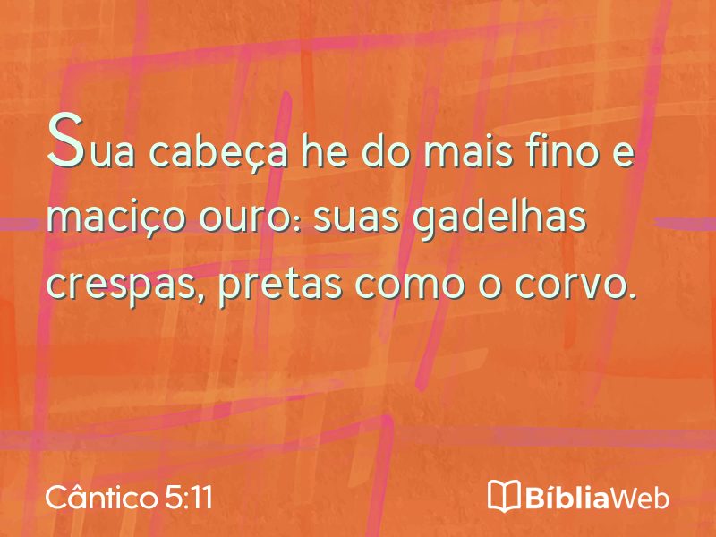 Cântico 5:11 em imagem para compartilhar