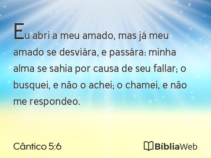 Cântico 5:6 em imagem para compartilhar