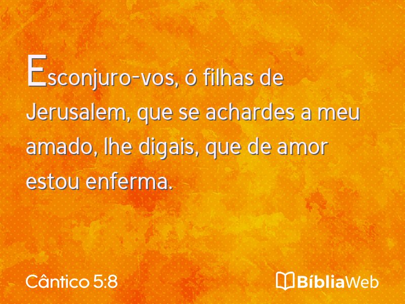 Cântico 5:8 em imagem para compartilhar