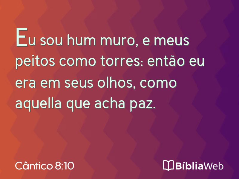Cântico 8:10 em imagem para compartilhar
