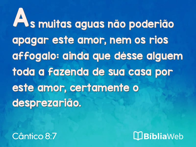 Cântico 8:7 em imagem para compartilhar