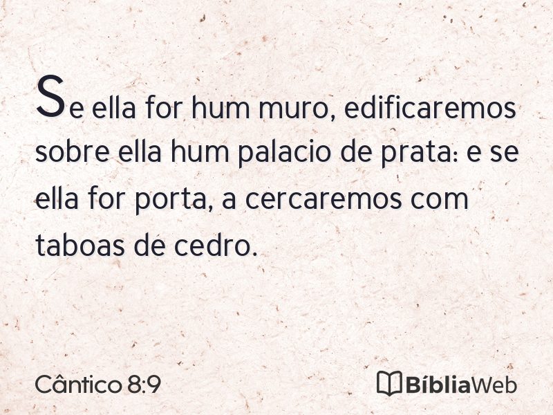 Cântico 8:9 em imagem para compartilhar