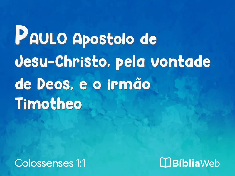 Colossenses 1:1 em imagem para compartilhar