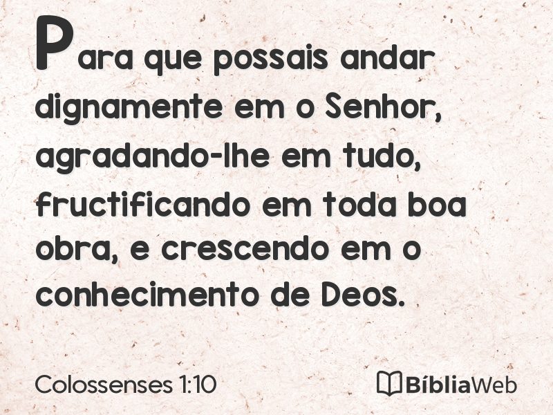 Colossenses 1:10 em imagem para compartilhar