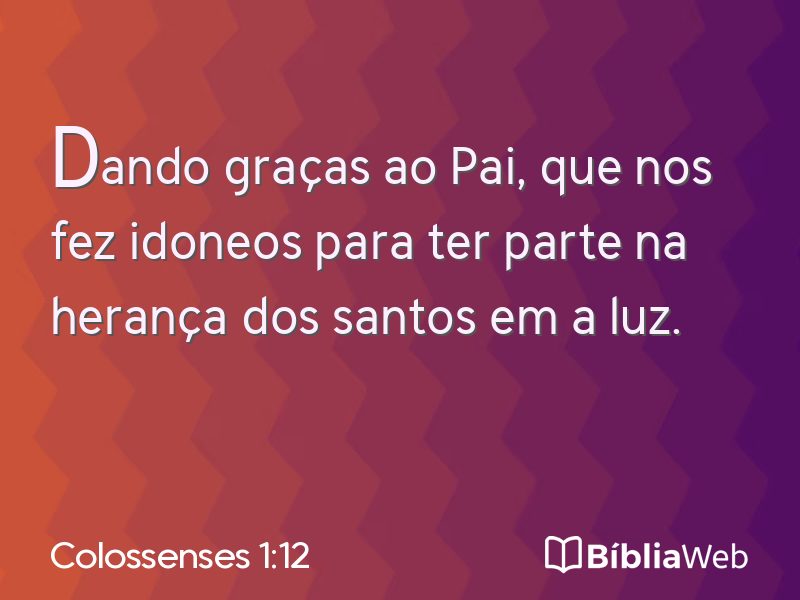 Colossenses 1:12 em imagem para compartilhar