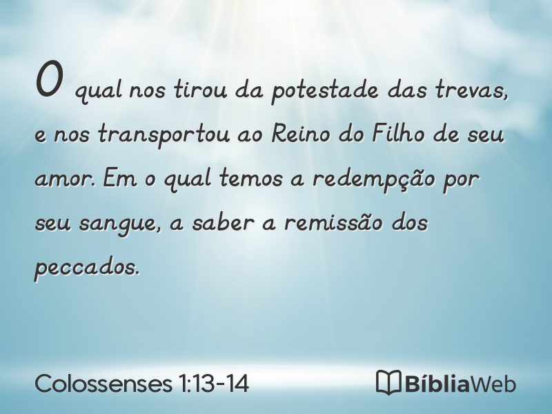 Colossenses 1:13-14 em imagem para compartilhar
