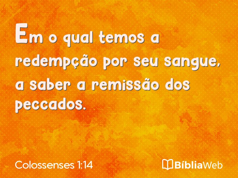 Colossenses 1:14 em imagem para compartilhar