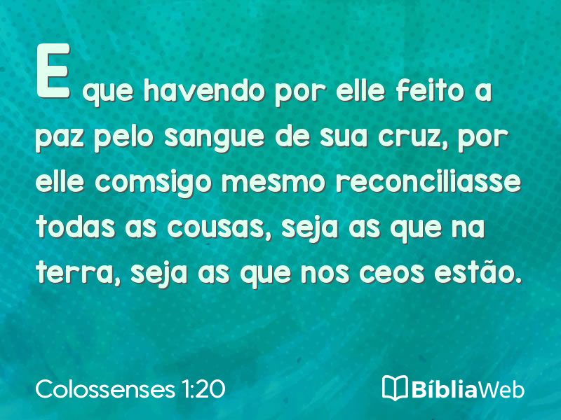 Colossenses 1:20 em imagem para compartilhar