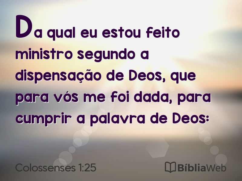 Colossenses 1:25 em imagem para compartilhar
