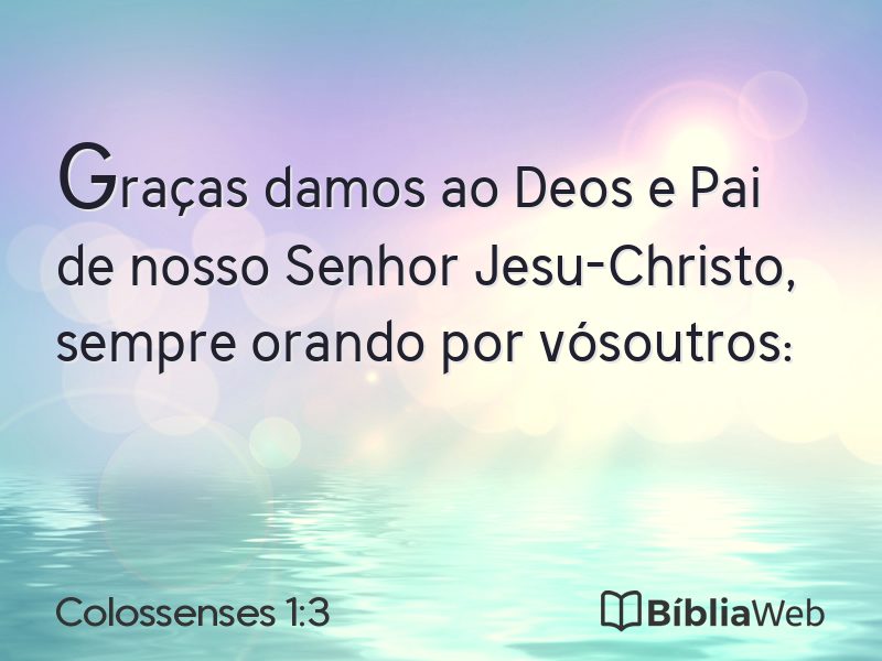Colossenses 1:3 em imagem para compartilhar