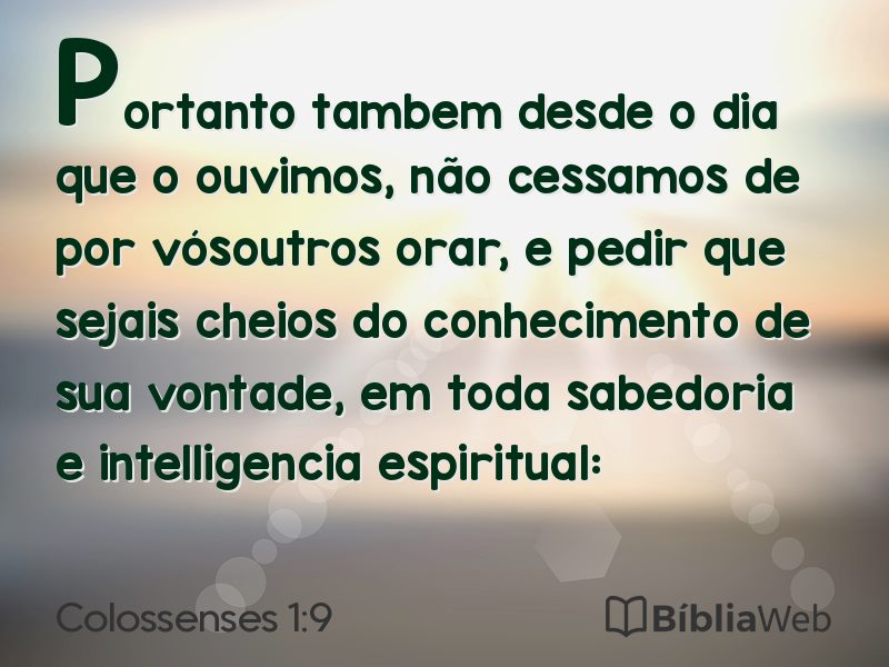 Colossenses 1:9 em imagem para compartilhar