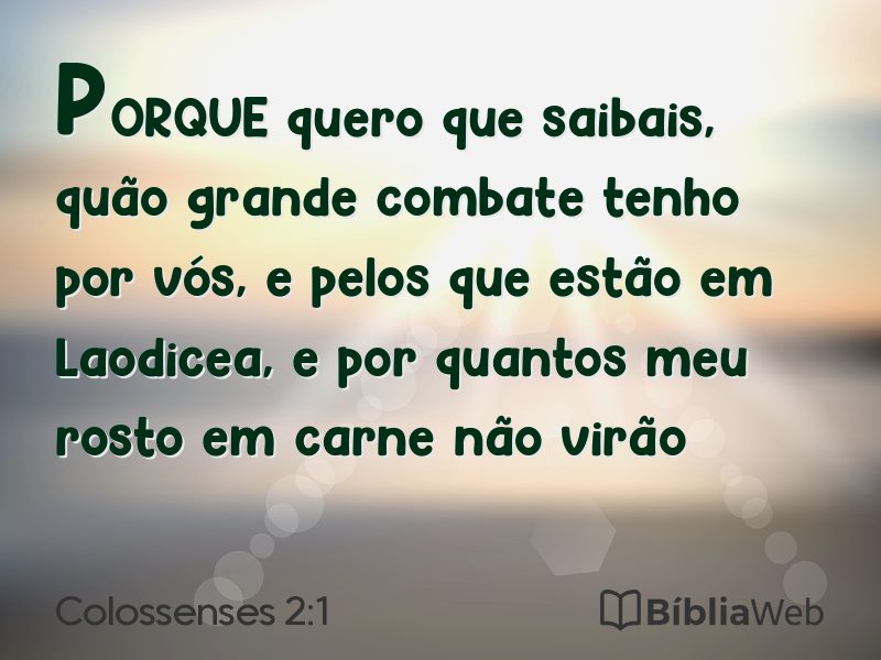 Colossenses 2:1 em imagem para compartilhar