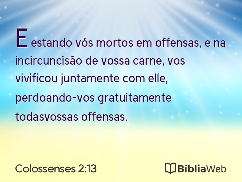 Colossenses 2:13 em imagem para compartilhar