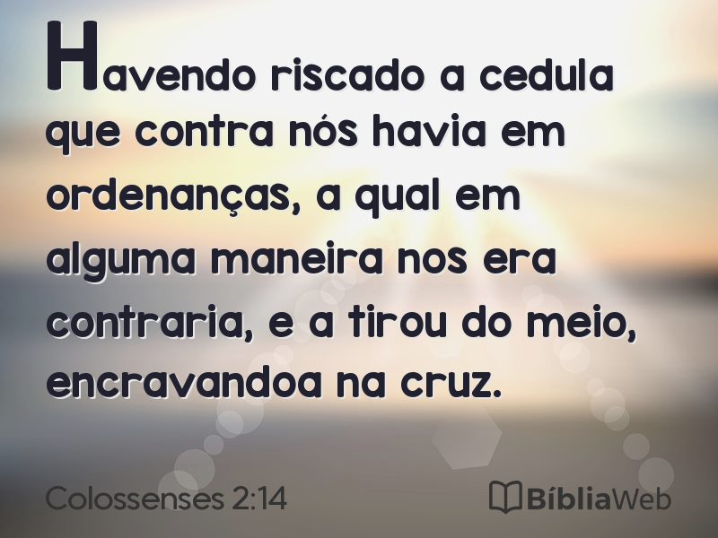 Colossenses 2:14 em imagem para compartilhar