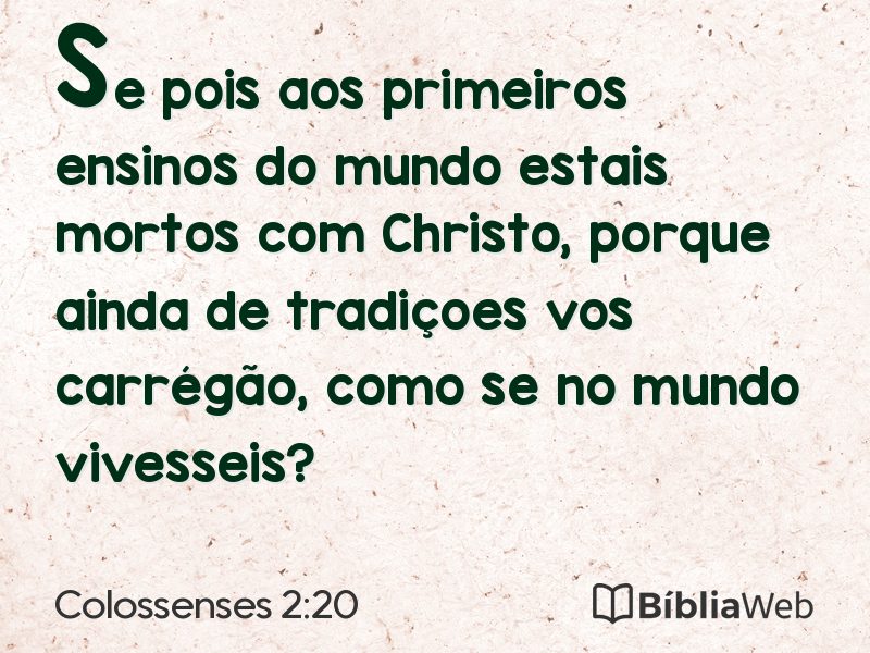 Colossenses 2:20 em imagem para compartilhar