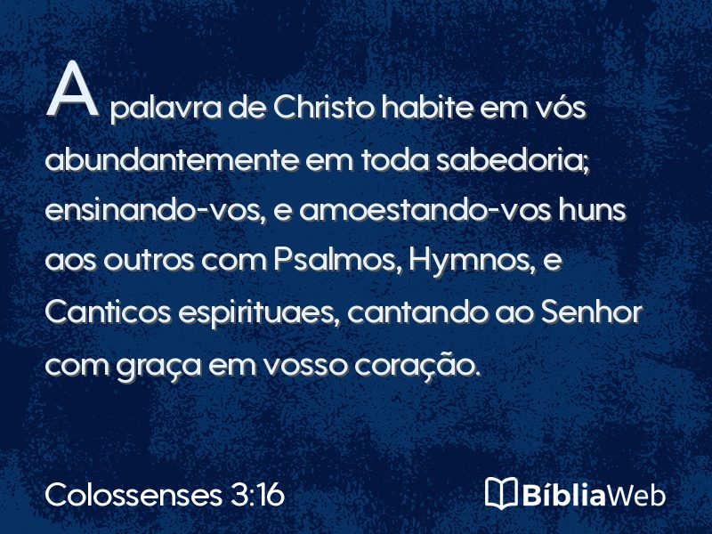 Colossenses 3:16 em imagem para compartilhar