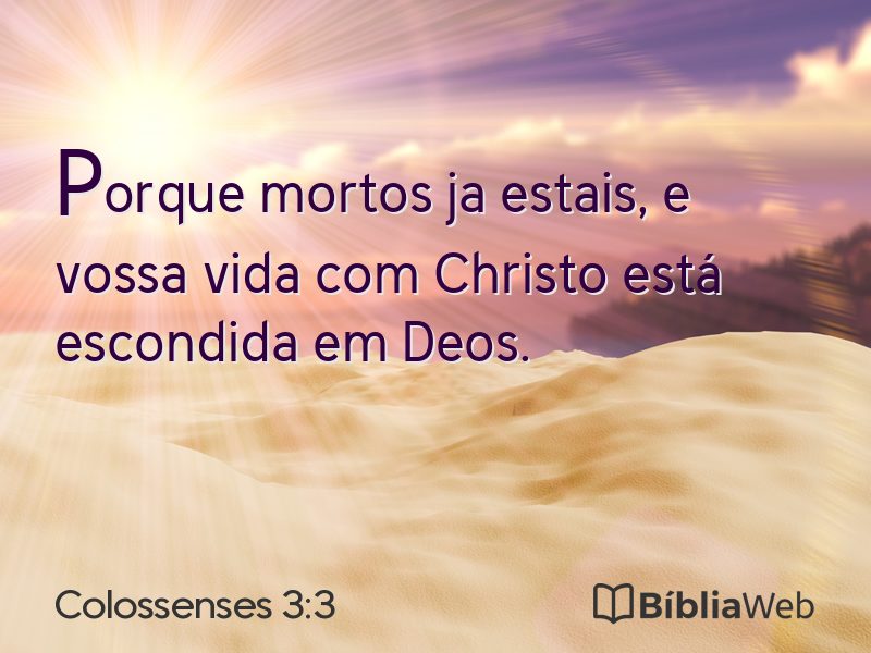Colossenses 3:3 em imagem para compartilhar