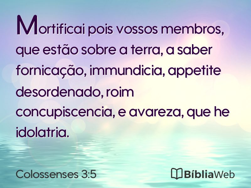 Colossenses 3:5 em imagem para compartilhar