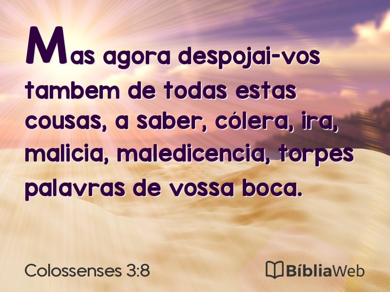 Colossenses 3:8 em imagem para compartilhar