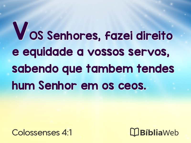 Colossenses 4:1 em imagem para compartilhar