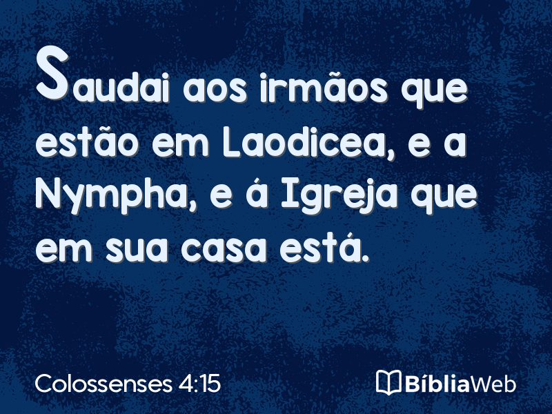 Colossenses 4:15 em imagem para compartilhar