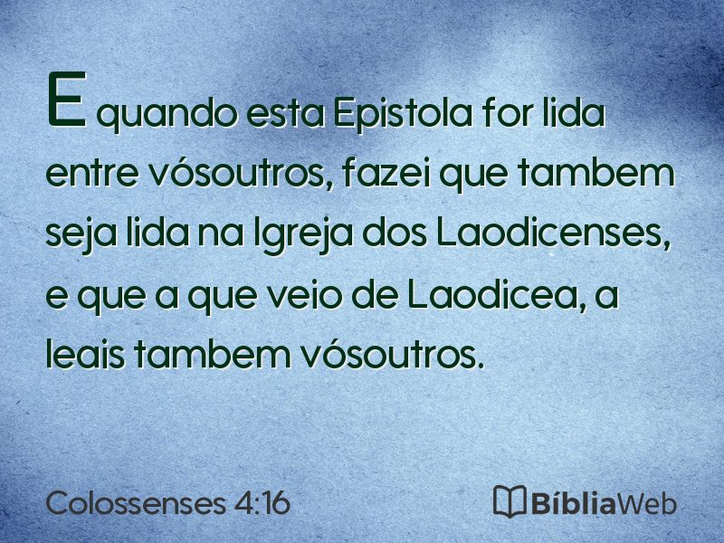 Colossenses 4:16 em imagem para compartilhar