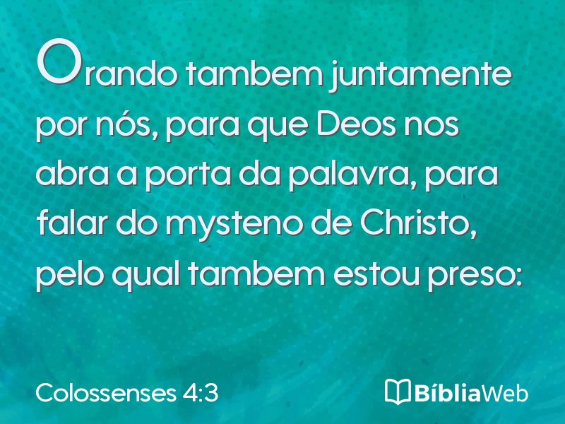 Colossenses 4:3 em imagem para compartilhar