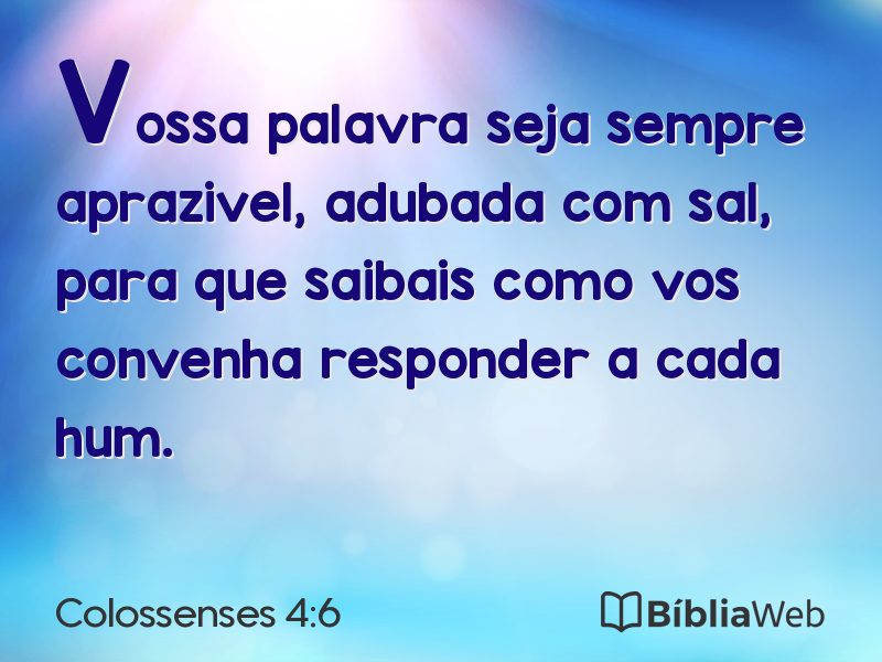 Colossenses 4:6 em imagem para compartilhar