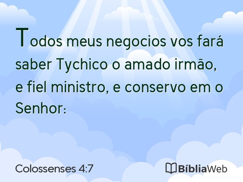 Colossenses 4:7 em imagem para compartilhar