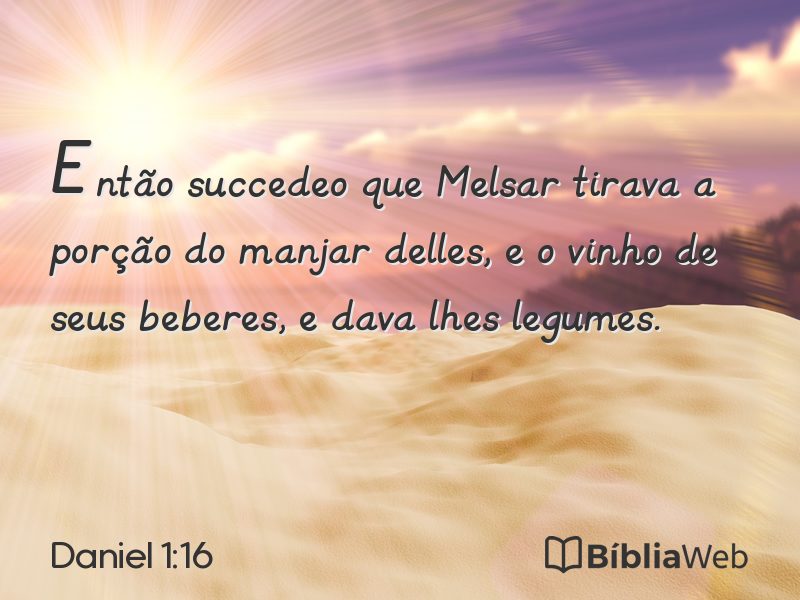 Daniel 1:16 em imagem para compartilhar