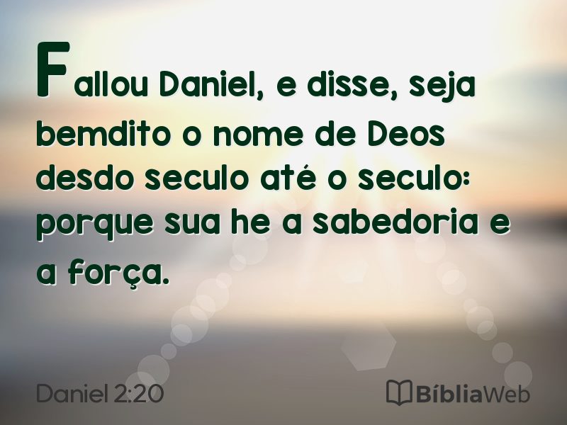 Daniel 2:20 em imagem para compartilhar