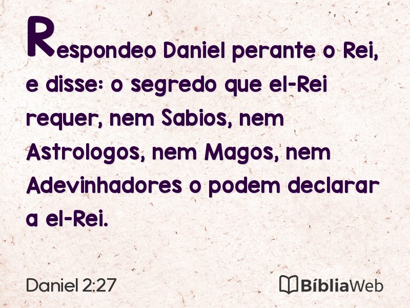 Daniel 2:27 em imagem para compartilhar