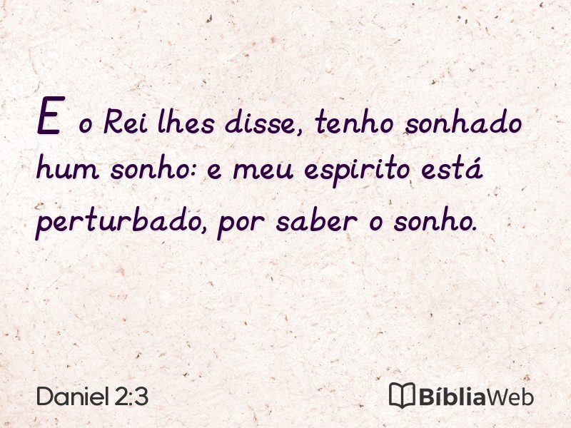 Daniel 2:3 em imagem para compartilhar