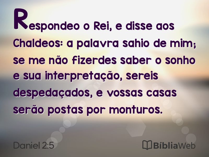 Daniel 2:5 em imagem para compartilhar