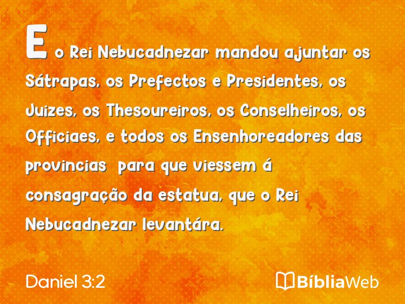 Daniel 3:2 em imagem para compartilhar
