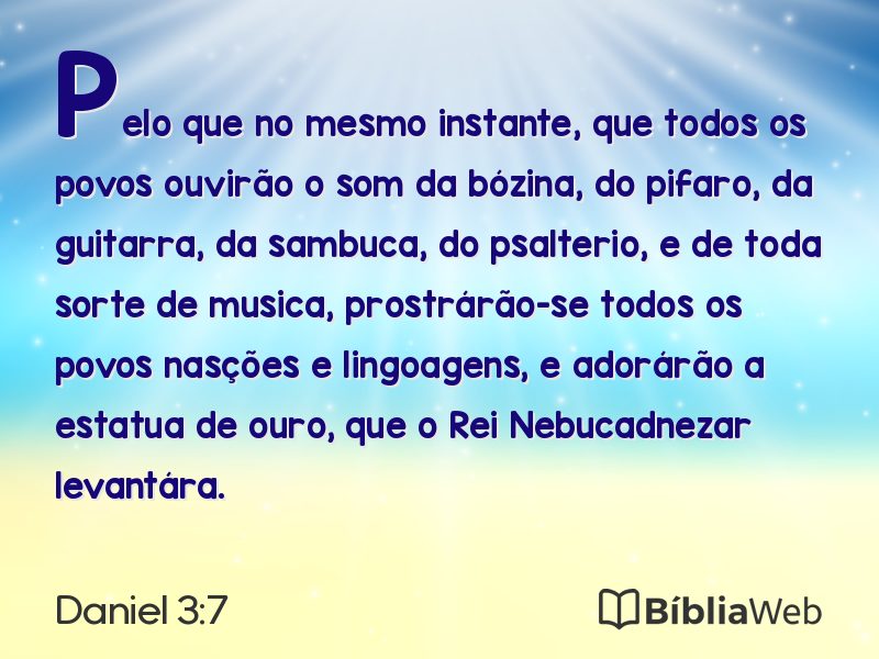Daniel 3:7 em imagem para compartilhar