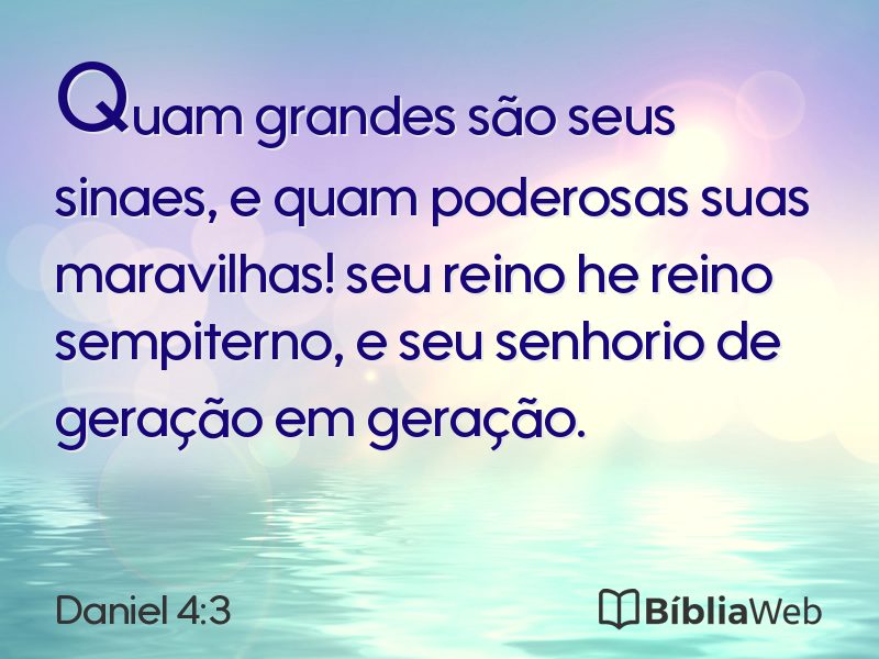 Daniel 4:3 em imagem para compartilhar
