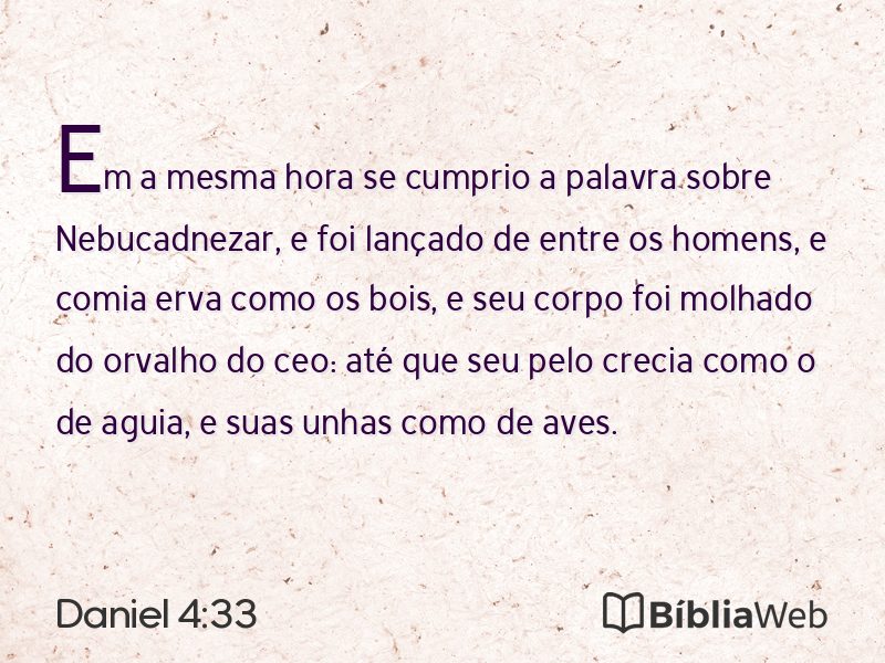 Daniel 4:33 em imagem para compartilhar