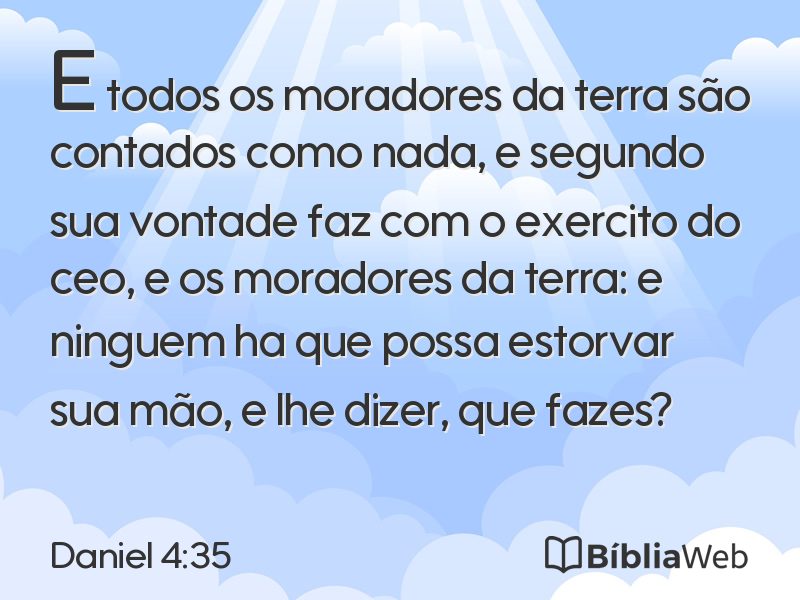 Daniel 4:35 em imagem para compartilhar