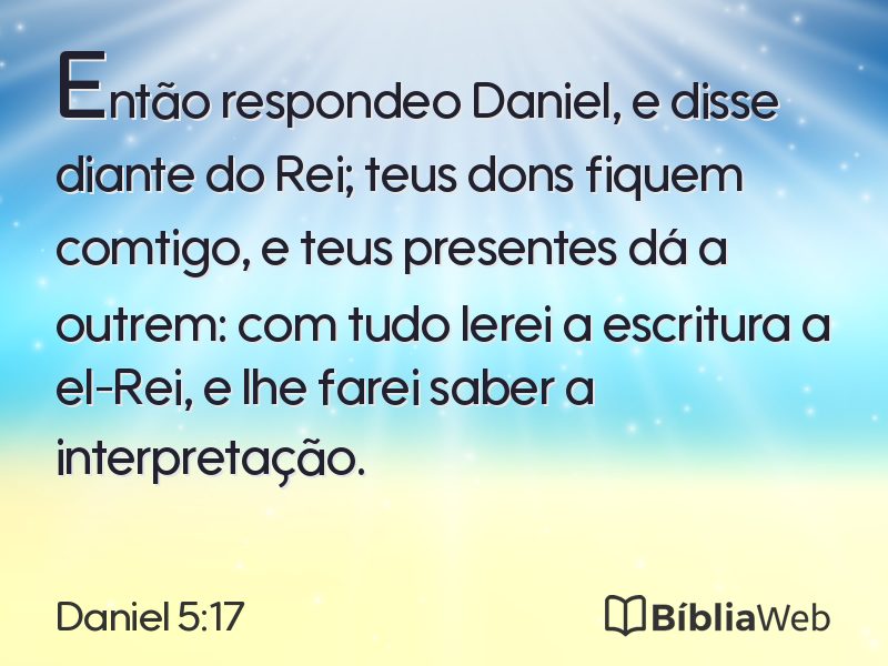 Daniel 5:17 em imagem para compartilhar