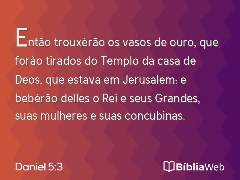 Daniel 5:3 em imagem para compartilhar