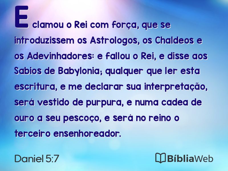 Daniel 5:7 em imagem para compartilhar